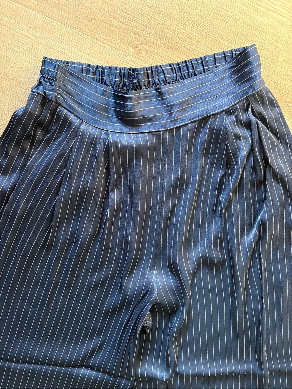 Dixie Sleeveless Navy Pinstripe Wide-Leg Pants & Vest Top - Picture 4 of 6
